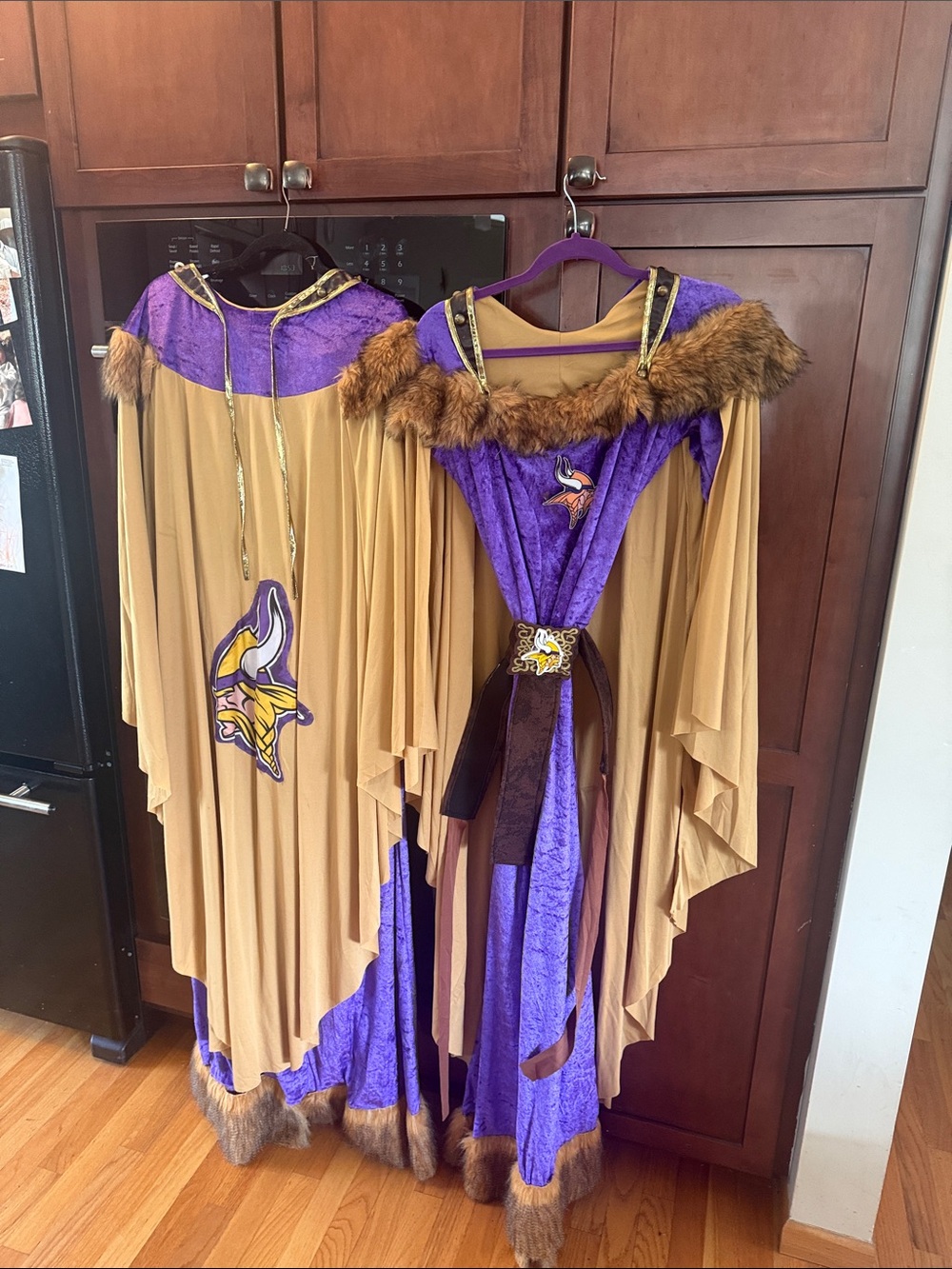 Purple and Gold Viking-Inspired Kids Costume Dress